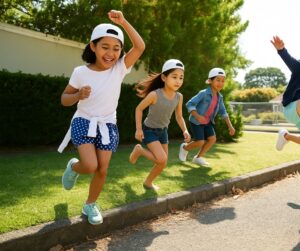 happy kids playing