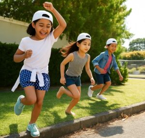 happy kids playing